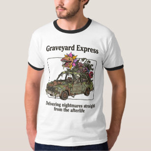Camiseta Expresso do Cemitério Divertido Entregando Pesadel
