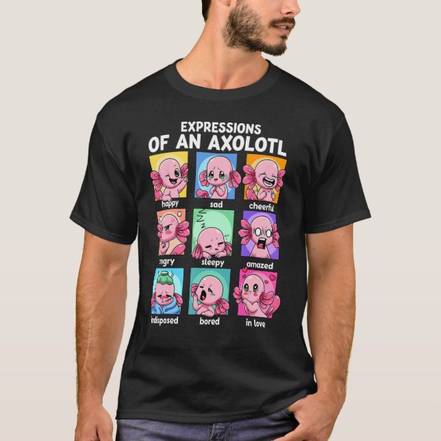 Camiseta Expressões De Modos Axolotl Mexicanos Caminhando F (Frente)