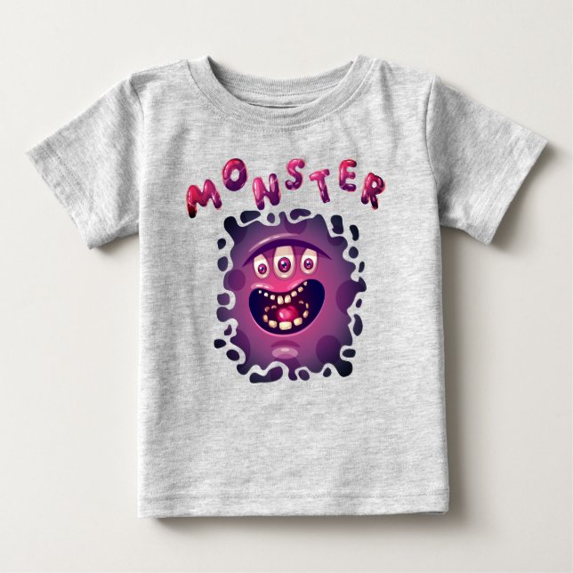 Camiseta Expressões Divertidas Face De Monstro (Frente)
