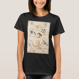 Camiseta Expressões Faciais de Vários Gatos, Louis Wain