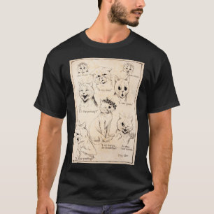 Camiseta Expressões Faciais de Vários Gatos, Louis Wain
