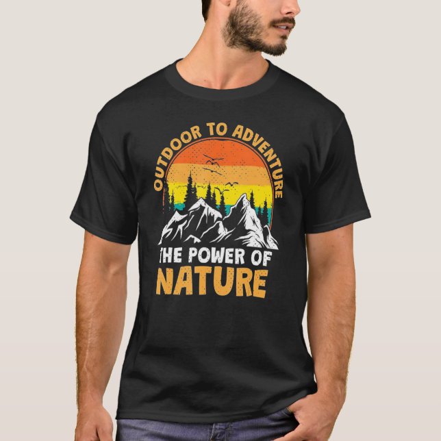Camiseta Exterior Para Afirmar O Poder Da Natureza Explorar (Frente)