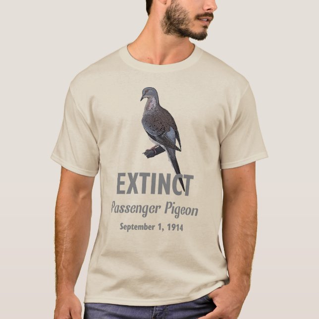 Camiseta Extinção do pombo-passageiro (Frente)