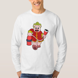 Camiseta Extintor de incêndio de bombeiro porcino