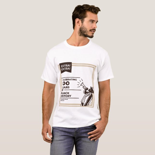 Camiseta Extra Extra 100 Anos de Celebração da História Neg (Frente Completa)