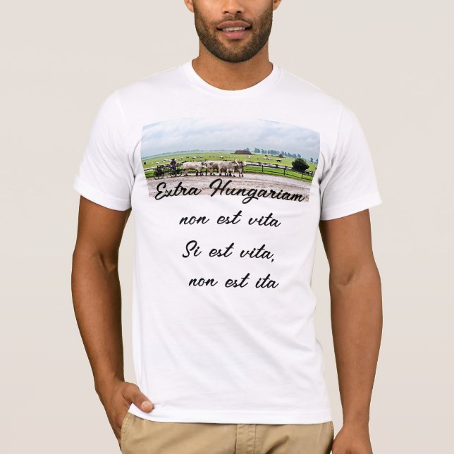 Camiseta Extra Hariam non est vita (Frente)