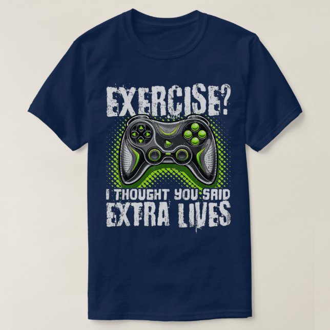 Camiseta Extra Lives Funny Video Game Controller Retro  Boy (Frente do Design)