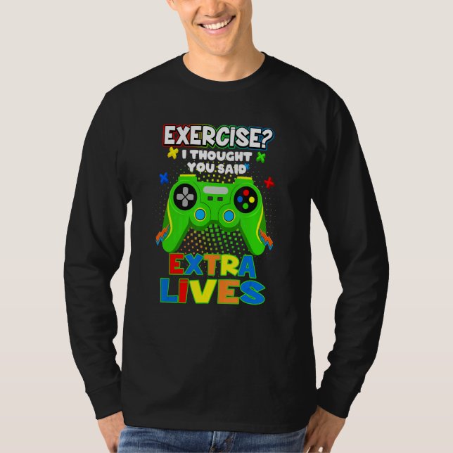 Camiseta Extra Lives Video Game Controller Retro Gamer Boys (Frente)