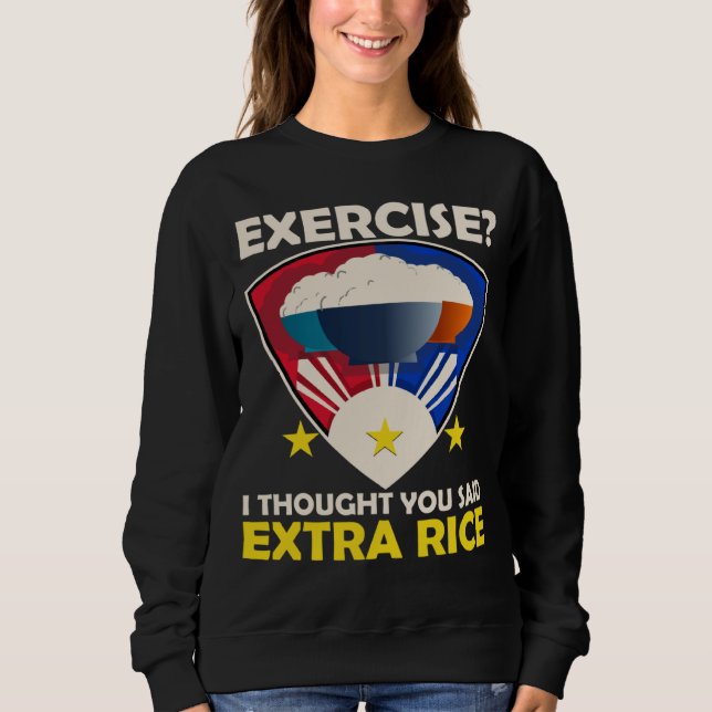 Camiseta Extra Rice Exercise Philippine Love Food  Filipino (Frente)