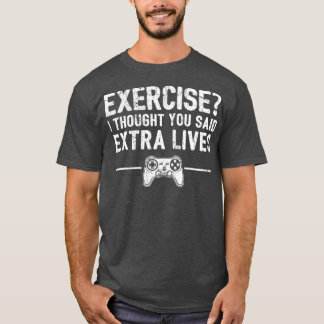 Camiseta Extra Vive Engraçado Controlador de Jogo de Vídeo 