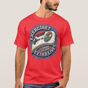 Camiseta Extra Vive Engraçado Controlador de Jogo de Vídeo