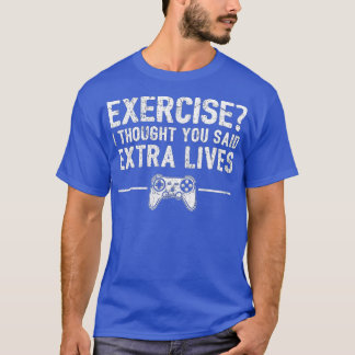 Camiseta Extra Vive Engraçado Controlador de Jogo de Vídeo 