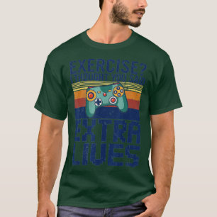 Camiseta Extra Vive Engraçado Controlador de Jogo de Vídeo 