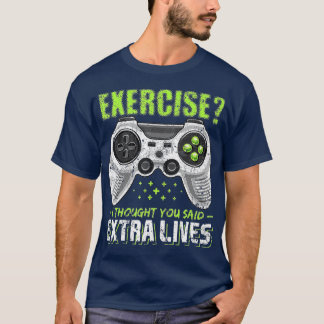 Camiseta Extra Vive Engraçado Controlador de Jogo de Vídeo 