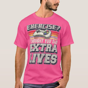 Camiseta Extra Vive Engraçado Controlador de Jogo de Vídeo 