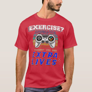 Camiseta Extra Vive Engraçado Controlador de Jogo de Vídeo