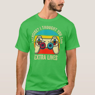 Camiseta Extra Vive Engraçado Controlador de Jogo de Vídeo 