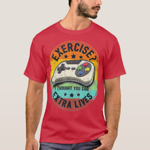 Camiseta Extra Vive Engraçado Controlador de Jogo de Vídeo