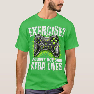 Camiseta Extra Vive Engraçado Controlador de Jogo de Vídeo 