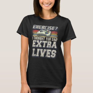 Camiseta Extra Vive Engraçado Jogo de Controlador de Vídeo