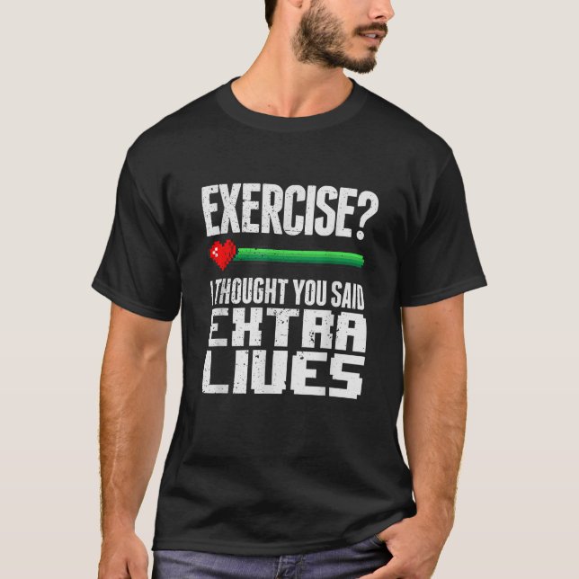 Camiseta Extra Vive Engraçado Jogo de Controlador de Vídeo (Frente)