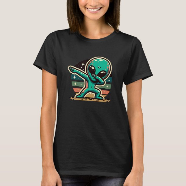 Camiseta Extraterrestre Alienígena Engraçado Dabbing (Frente)