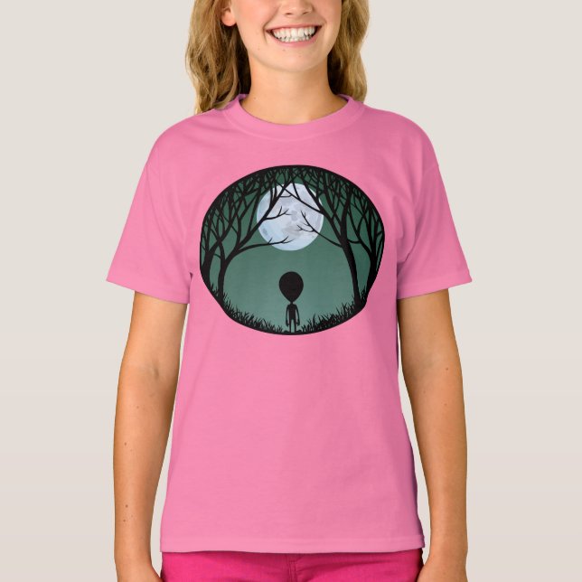 Camiseta Extraterrestre da Alienígena da moça (Frente)
