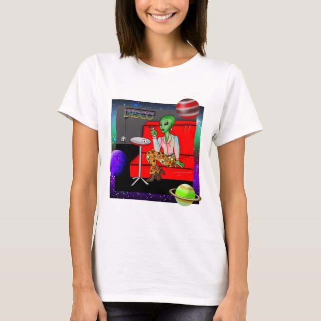 Camiseta Extraterrestre Retro de 1970 em Disco Lounge (Frente)