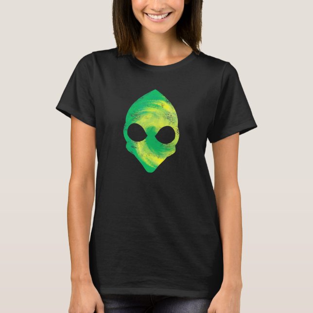 Camiseta Extratersão de Cabeça de Alienígena de Objeto Voad (Frente)
