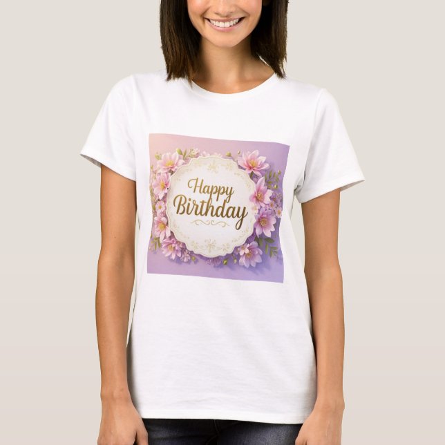 Camiseta Extravagante elegante de aniversário flexível (Frente)