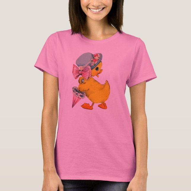 Camiseta Extravagante pouco pintinho w/Hat da páscoa do (Frente)