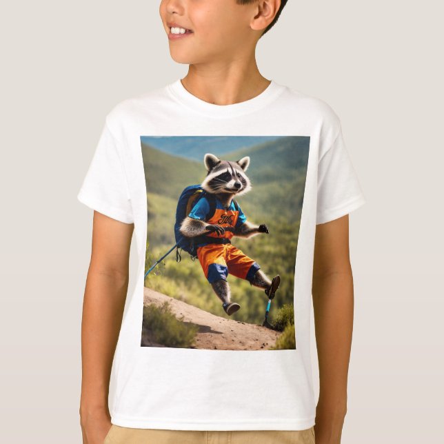 Camiseta Extreme Raccoon: Aventura no Planalto Mexicano (Frente)