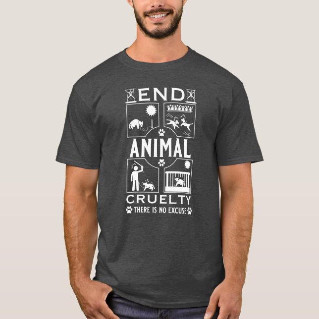 Camiseta Extremidade da crueldade animal (Frente)