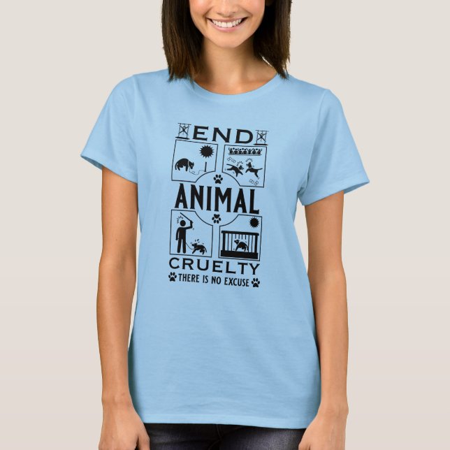 Camiseta Extremidade da crueldade animal (Frente)