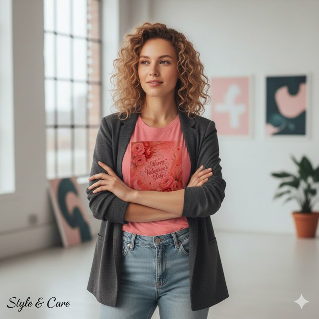 Camiseta Eye Catching Happy Valentines Day (Eye Catching Happy Valentines Day Tri-Blend Shirt)