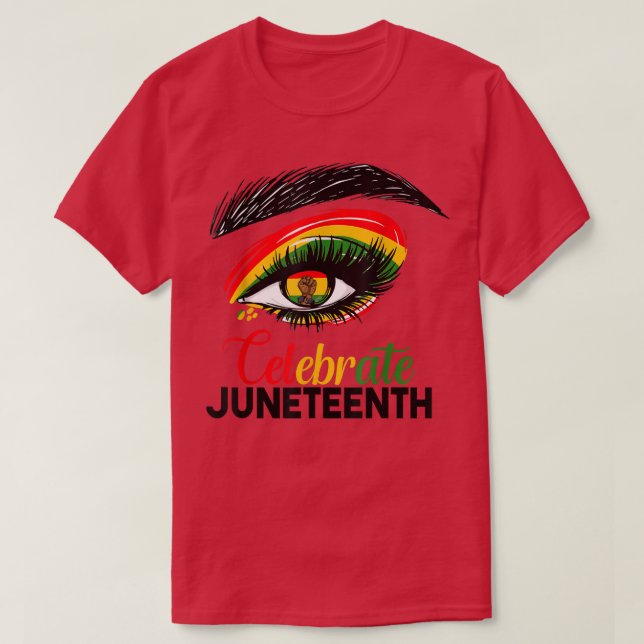 Camiseta Eye Juneteenth Celebrate Indepedence Day  (Frente do Design)
