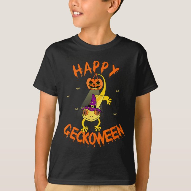 Camiseta Eyelash Gecko Pumpkin, Deitada Deitada em Cuta do  (Frente)