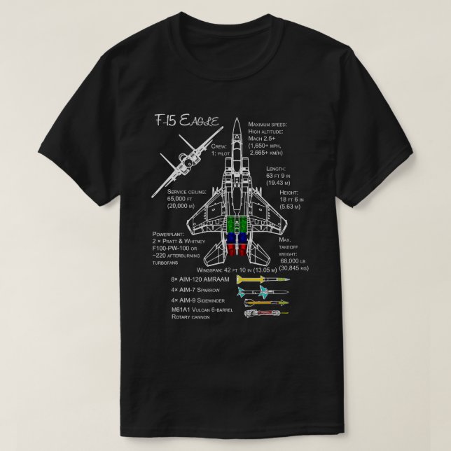 Camiseta F15 Espetáculos de Águia Camiseiros Jato Militar (Frente do Design)
