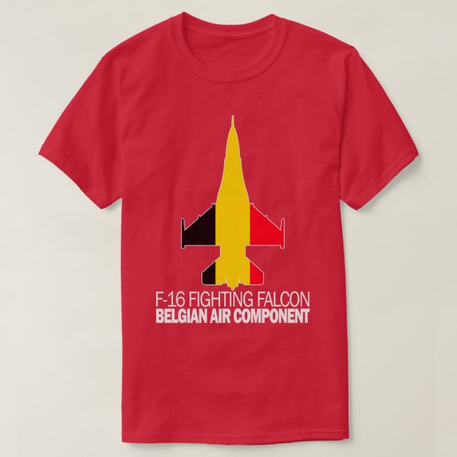 Camiseta F16 Luta contra os componentes aéreos falcões belg (Frente do Design)
