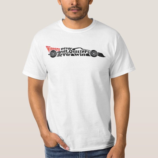 Camiseta F1 Vencedores nunca desistem, desistentes nunca ga (Frente)