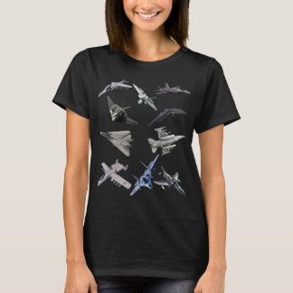 Camiseta F22 Raptor F18 Hornet F4 Tomcat F35 F15 F16 F117 A