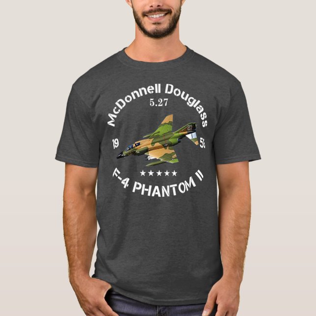 Camiseta F4 Phantom Jet Vintage Machine Veteran Pilot (Frente)