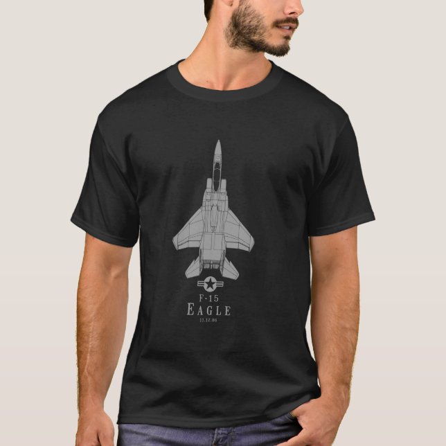 Camiseta F-15 Eagle Jet Fighter Airplane Impressão (Frente)