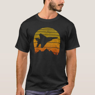 Camiseta F-15 Piloto Retro de Luz de Jato de Águia Sunrise