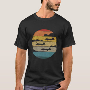 Camiseta F- 22 Raptor Silhueta Retro Sunset Em Nuvens F22