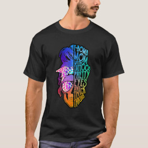 Camiseta F Bomba Mãe com Tatuagens Olhos Bonito Dia de as m