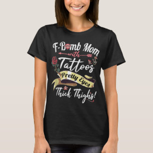 Camiseta F Bomba Mãe Tatuagens Olhos Bonito Coxas Espessas