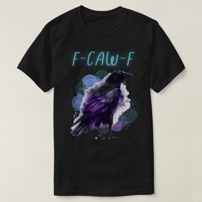 Camiseta F-CAW-F Amostra de Aquarela - Púrpura e Azul (Frente do Design)