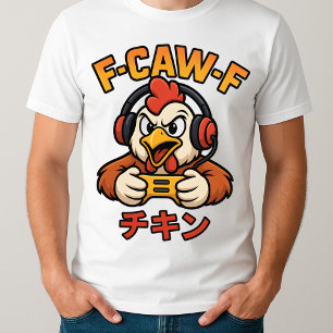 Camiseta F-Caw-F Chicken Gamer Graphic Japonês Memória Engr