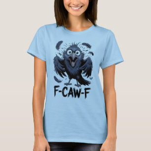Camiseta F-CAW-F Corvo Gritando Meme de Quadrinhos Engraçad